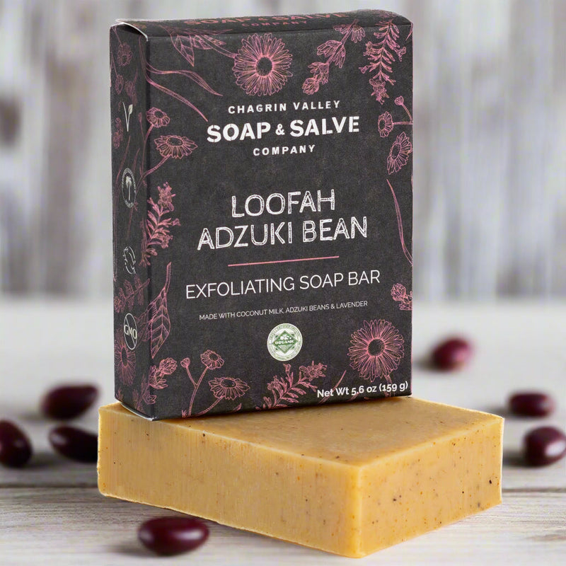 Chagrin Valley Soap & Salve Natural Soap: Loofah Adzuki Exfoliating Soap Dark Slate Gray Full Bar 5.6 oz