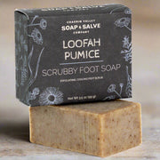 Chagrin Valley Soap & Salve Natural Soap: Loofah Pumice Foot Scrub Soap Dark Slate Gray 3.5 oz Bar