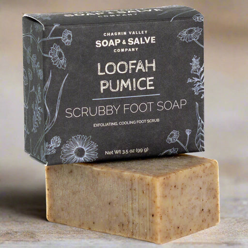 Chagrin Valley Soap & Salve Natural Soap: Loofah Pumice Foot Scrub Soap Dark Slate Gray 3.5 oz Bar