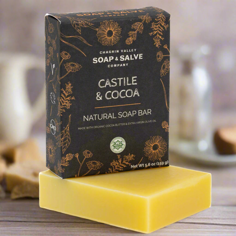 Chagrin Valley Soap & Salve Natural Soap: Castile & Cocoa Soap Dark Slate Gray Full Bar 5.6 oz