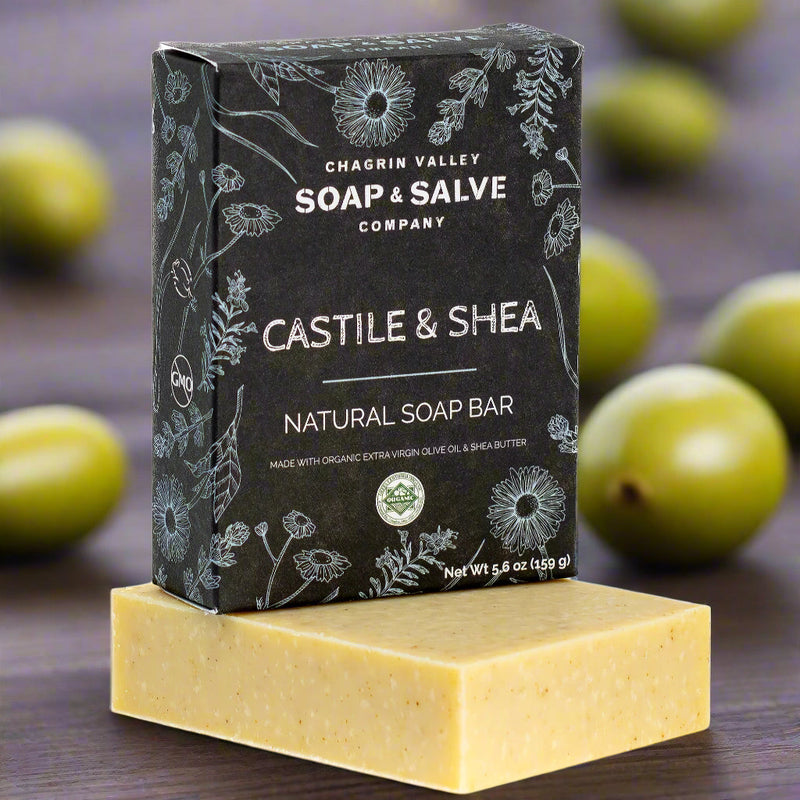 Chagrin Valley Soap & Salve Natural Soap: Castile & Shea Soap Dark Slate Gray Full Bar 5.6 oz