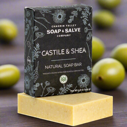 Chagrin Valley Soap & Salve Natural Soap: Castile & Shea Soap Dark Slate Gray Full Bar 5.6 oz