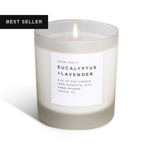 Slow North Eucalyptus + Lavender - Signature Soy Candle Frosted Candles White Smoke