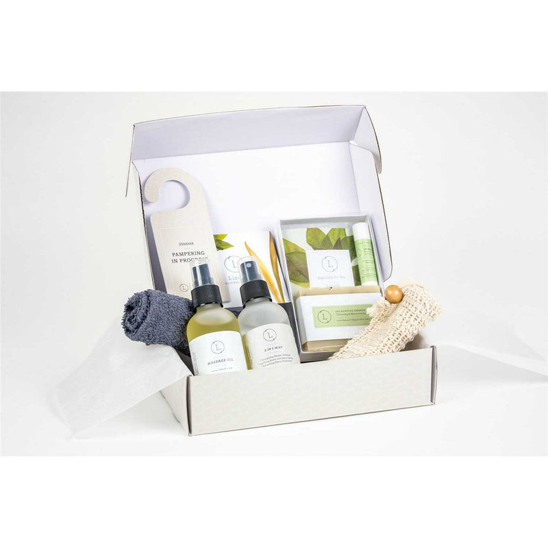 Lizush Massage couple Gift Box For Men and Women, Special soothing and massaging Set White Smoke No