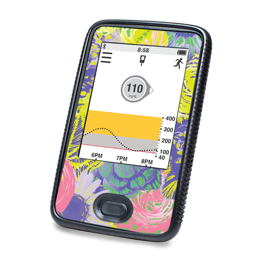 Peelz Neon Floral DEXCOM G6 Touchscreen Receiver Peelz/Stickers White Smoke