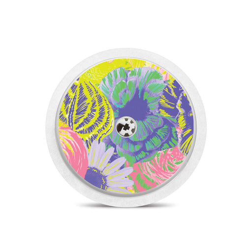 Peelz Neon Floral Freestyle Libre 2 Peelz/Stickers White Smoke Sensor Only