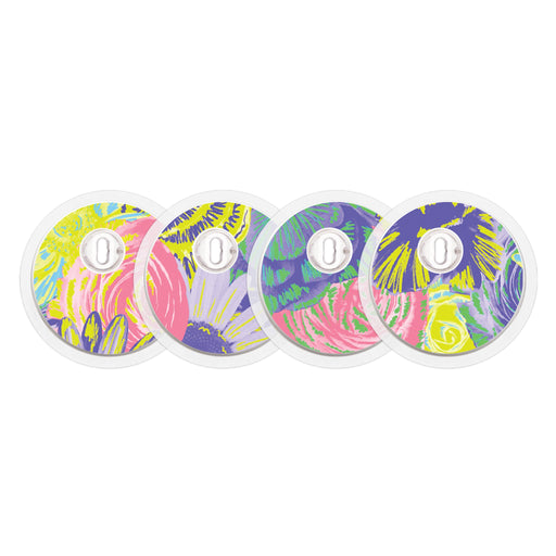 Peelz Neon Floral Sticker Designed for the FreeStyle Libre 3 Plus & Lingo  Sensor Peelz/Stickers White Smoke 4-pack (Set of 4 Stickers)