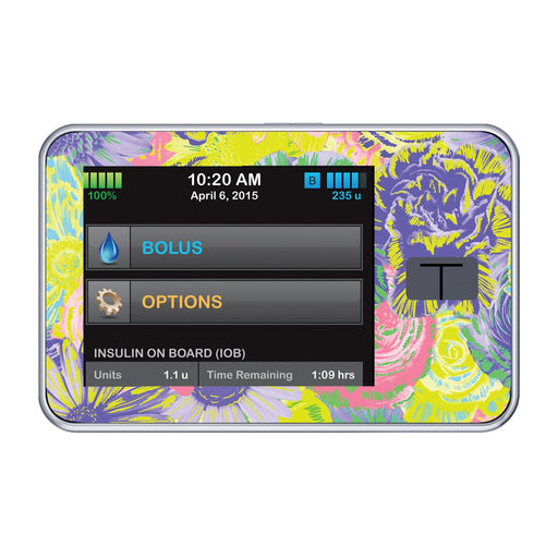 Peelz Neon Floral Sticker for Tandem t:slim Peelz/Stickers Black