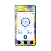 Peelz Neon Floral Sticker for Omnipod DASH® PDM – Pump Peelz Peelz/Stickers White Smoke Whole System Peelz (front + case),Front Peelz