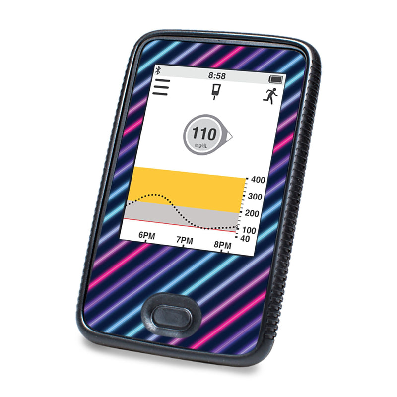 Peelz Neon Stripes Designed for DEXCOM G6 Touchscreen Receiver Peelz/Stickers White Smoke