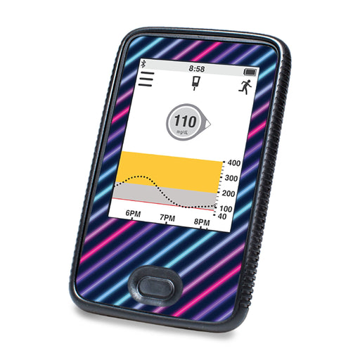 Peelz Neon Stripes Designed for DEXCOM G6 Touchscreen Receiver Peelz/Stickers White Smoke