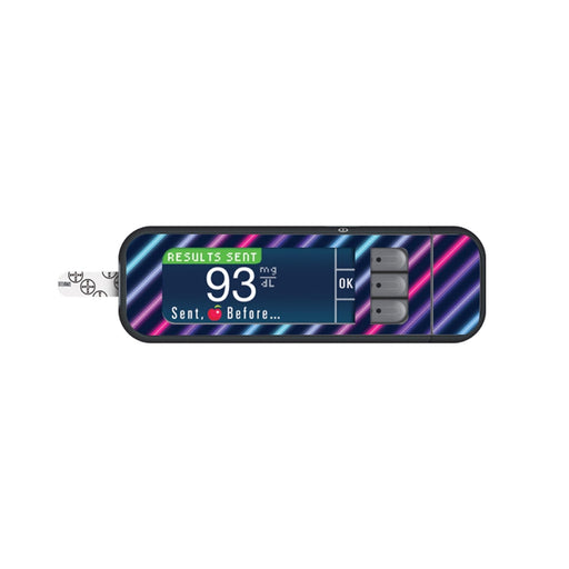 Peelz Neon Stripes Sticker for Bayer Contour Next Glucometer Peelz/Stickers White Smoke