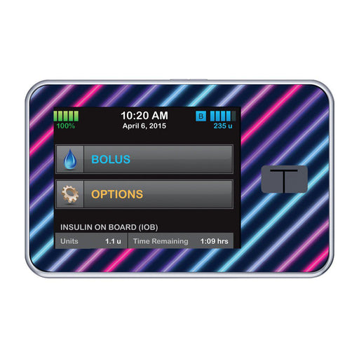 Peelz Neon Stripes Sticker for Tandem t:slim Peelz/Stickers Black