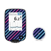 Peelz Neon Stripes for Freestyle Libre 2 Peelz/Stickers White Smoke Receiver + Sensor