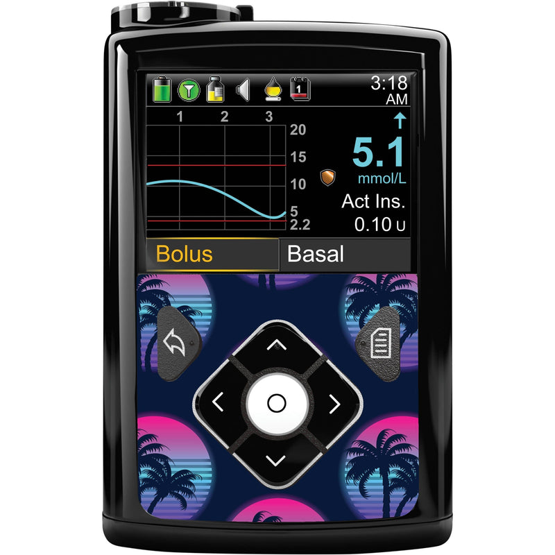 Peelz Neon Sunset for Sticker for Medtronic MiniMed 770G & 780G Peelz/Stickers Black Whole System Peelz (front back + clip)