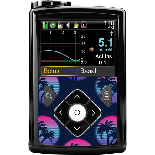 Peelz Neon Sunset for Sticker for Medtronic MiniMed 770G & 780G Peelz/Stickers Black Whole System Peelz (front back + clip)
