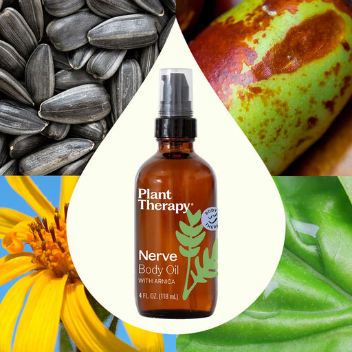 Plant Therapy Nerve Body Oil with Arnica Body Care White Smoke 4 oz