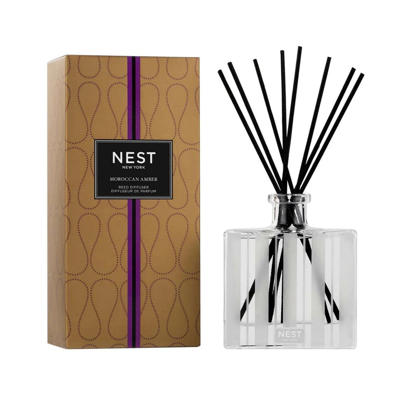 Nava Beauty Nest New York Moroccan Amber Reed Diffuser 5.9 OZ White Smoke