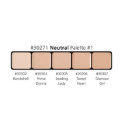 Graftobian Make-Up Company Glamour Crème™ Ultra HD Foundation Palettes Tan Warm #1,Warm #2,Warm #3,Neutral #1,Neutral #2,Neutral #3,Cool #1,Cool #2,Ultra-Lights