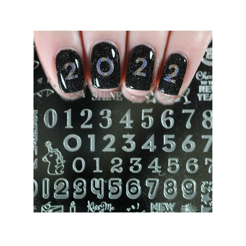 UberChic Beauty New Year New Digits Stamping Plate Gray