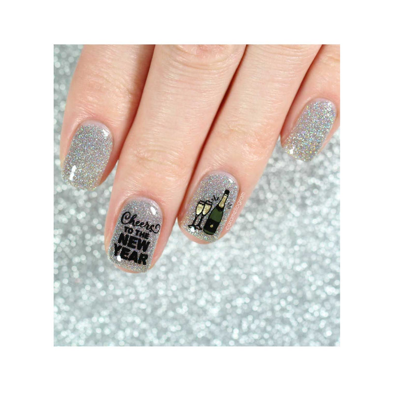 UberChic Beauty New Year New Digits Stamping Plate Light Gray