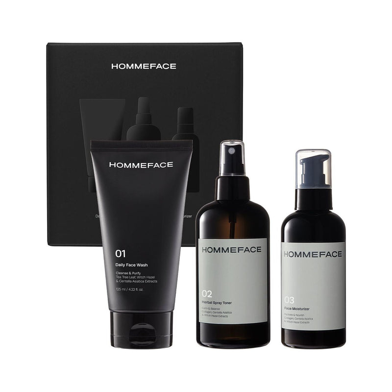 HommeFace HommeFace Daily Skincare Trio 17.74 oz Skincare Set Black