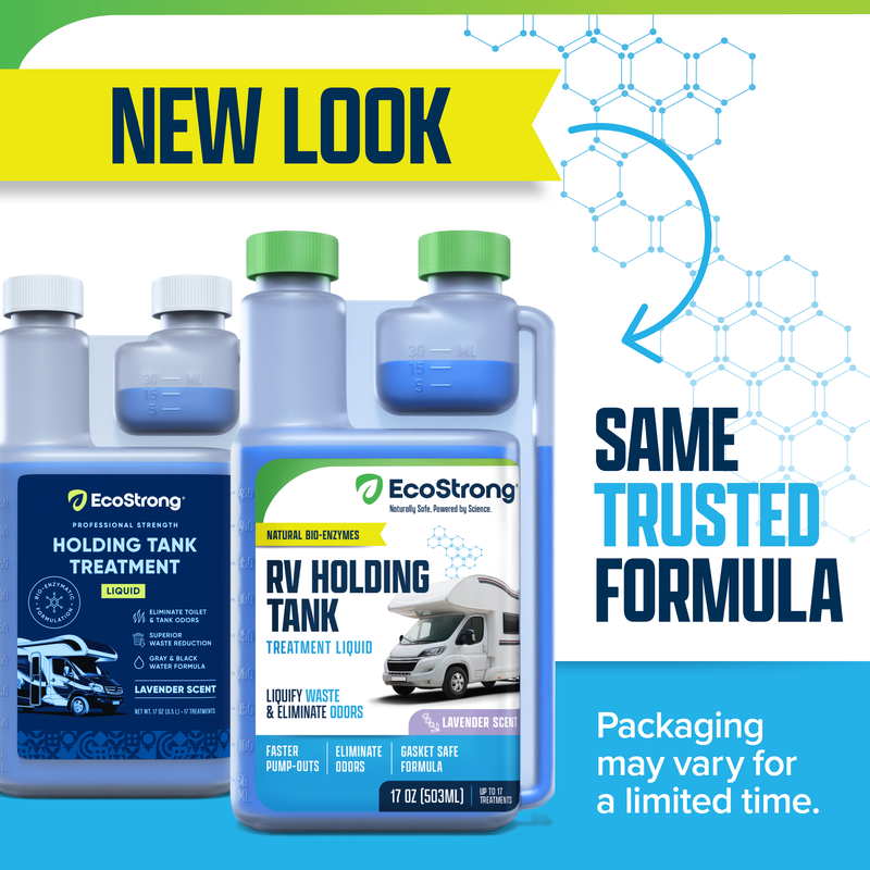 EcoStrong RV Holding Tank Treatment Liquid - Lavender RV > Holding Tank Treatment White Smoke 1 Gallon Jug,33 oz Dispenser Bottle,17 oz Dispenser Bottle