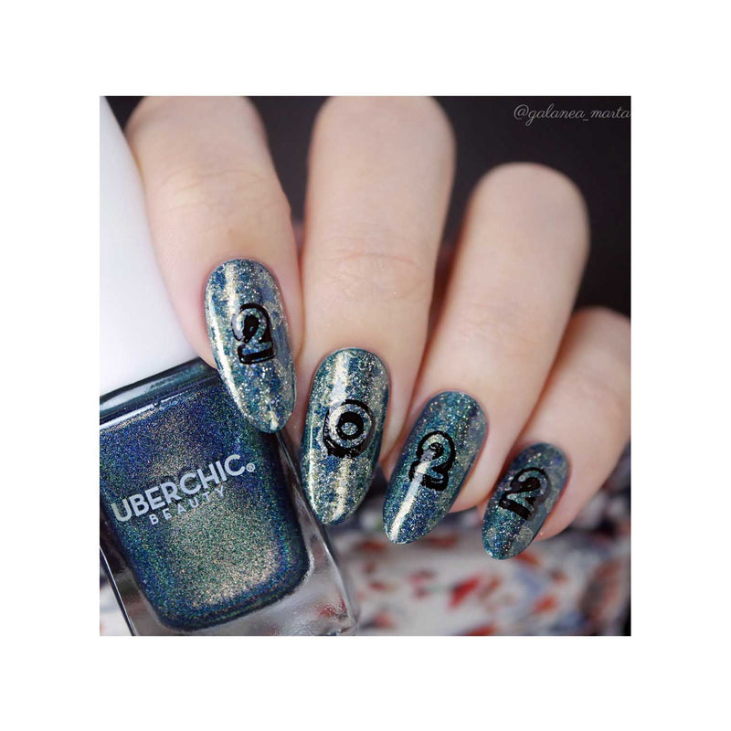 UberChic Beauty New Year New Digits Stamping Plate Dark Gray