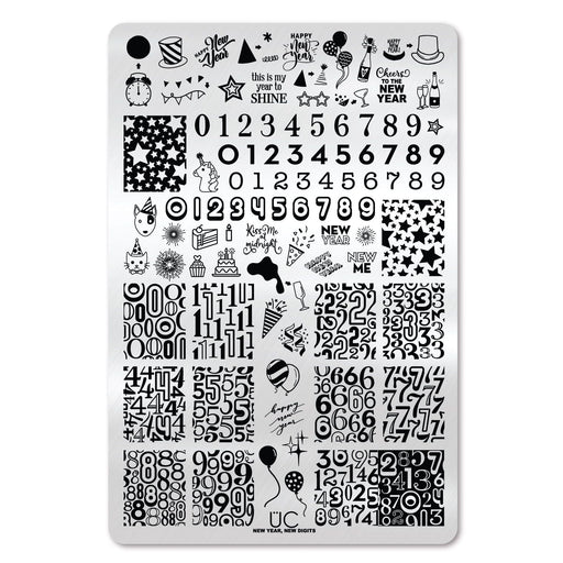 UberChic Beauty New Year New Digits Stamping Plate Black