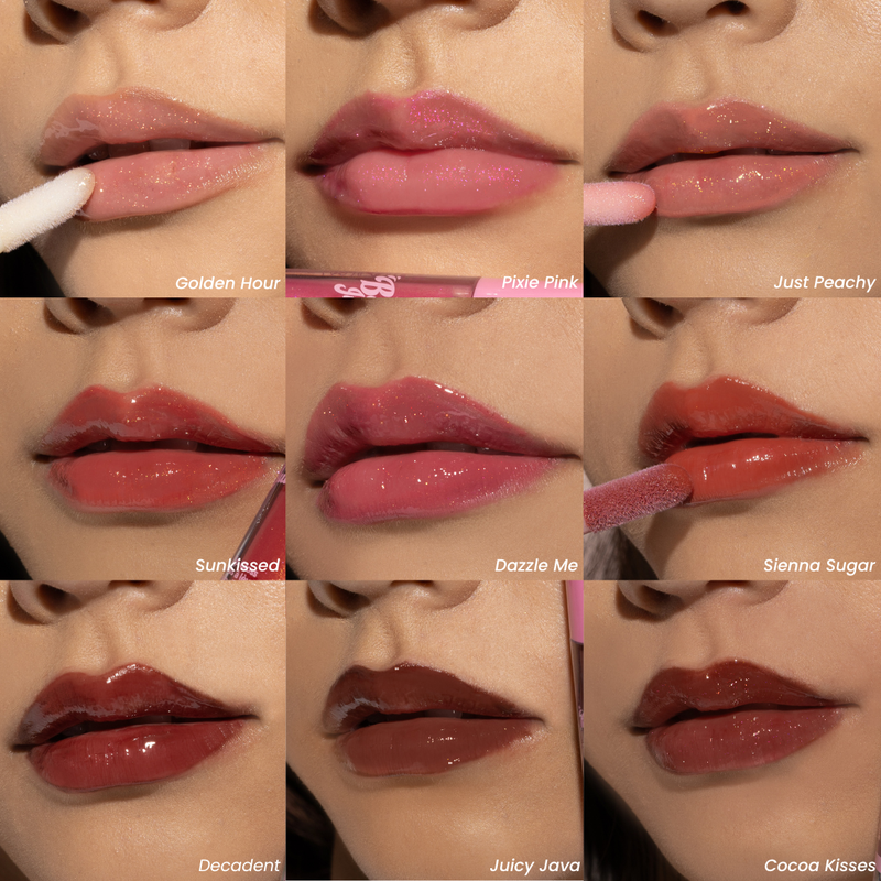 Rude Cosmetics Berry Juicy Lip Gloss Lip Gloss Rosy Brown Pure,Crystalize,Flirty,Nudist,Lovely,So Fine,Coral Kiss,Code Red,Golden Hour,Pixie Pink,Just Peachy,Sunkissed,Dazzle Me,Sienna Sugar,Decadent,Juicy Java,Cocoa Kisses