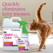 EcoStrong Cat Stain and Odor Eliminator Pet & Animal > Cat Stain & Odor Gray 1 Gallon Jug,32 oz Sprayer,32 oz Sprayer Bottle and 1 Gallon Refill