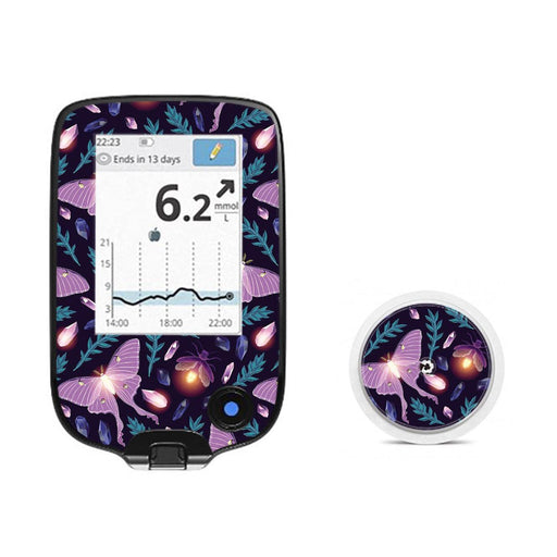 Peelz Night Garden Freestyle Libre 2 Peelz/Stickers White Smoke Receiver + Sensor