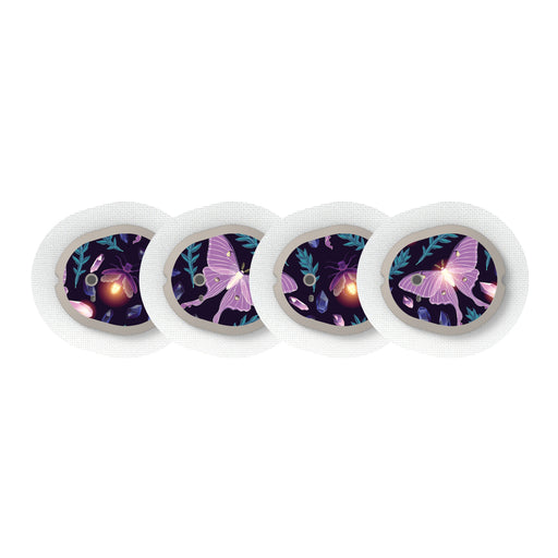 Peelz Night Garden Sticker Designed for the DEXCOM G7 and Stelo Transmitter Peelz/Stickers White Smoke 4-pack (Set of 4 Stickers)