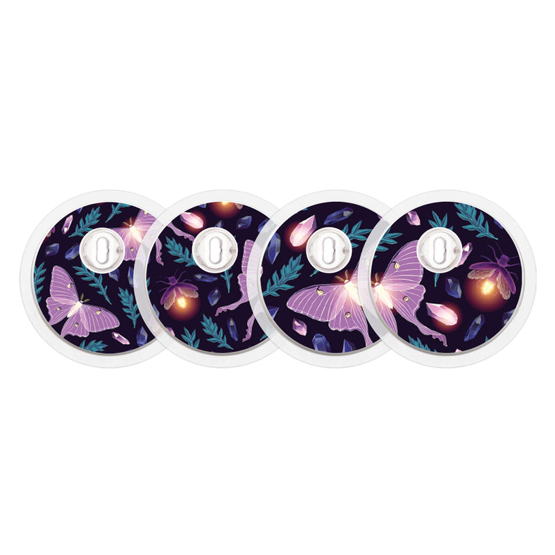 Peelz Night Garden Sticker Designed for the FreeStyle Libre 3 Plus & Lingo  Sensor Peelz/Stickers White Smoke 4-pack (Set of 4 Stickers)