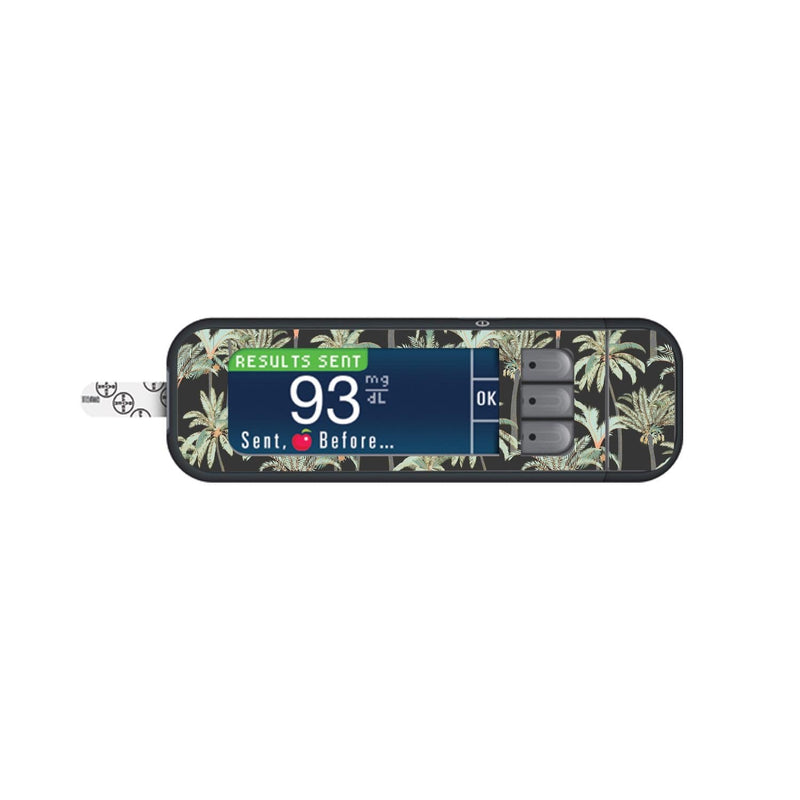 Peelz Night Palms Sticker for Bayer Contour Next Glucometer Peelz/Stickers White Smoke