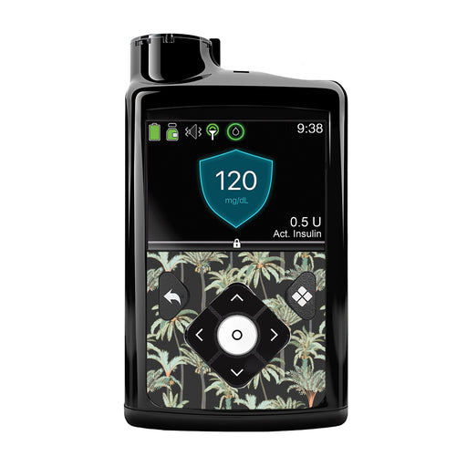 Peelz Night Palms Sticker for Medtronic MiniMed 770G & 780G Peelz/Stickers Black Front Peelz