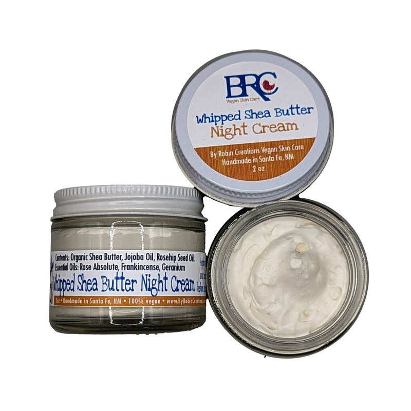 By Robin Creations Radiance Whipped Shea Butter Facial Night Cream Lotion & Moisturizer Gray Original (Rose Frankincense & Geranium),Unscented
