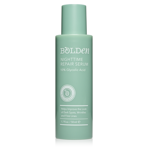 Boldenusa.com Bolden Nighttime Repair Serum | 10% Glycolic Acid Serum for Dark Spots Facial Line Dark Sea Green