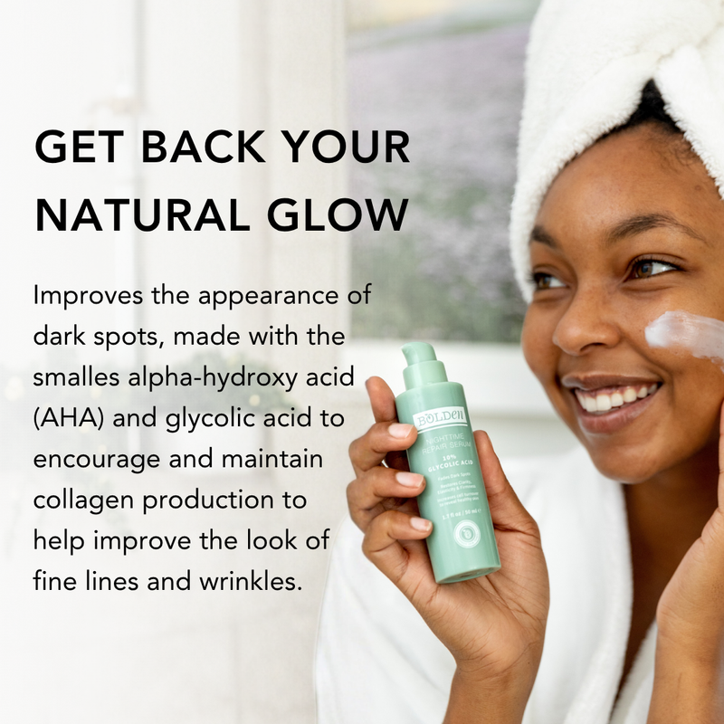 Boldenusa.com Bolden Nighttime Repair Serum | 10% Glycolic Acid Serum for Dark Spots Facial Line White Smoke
