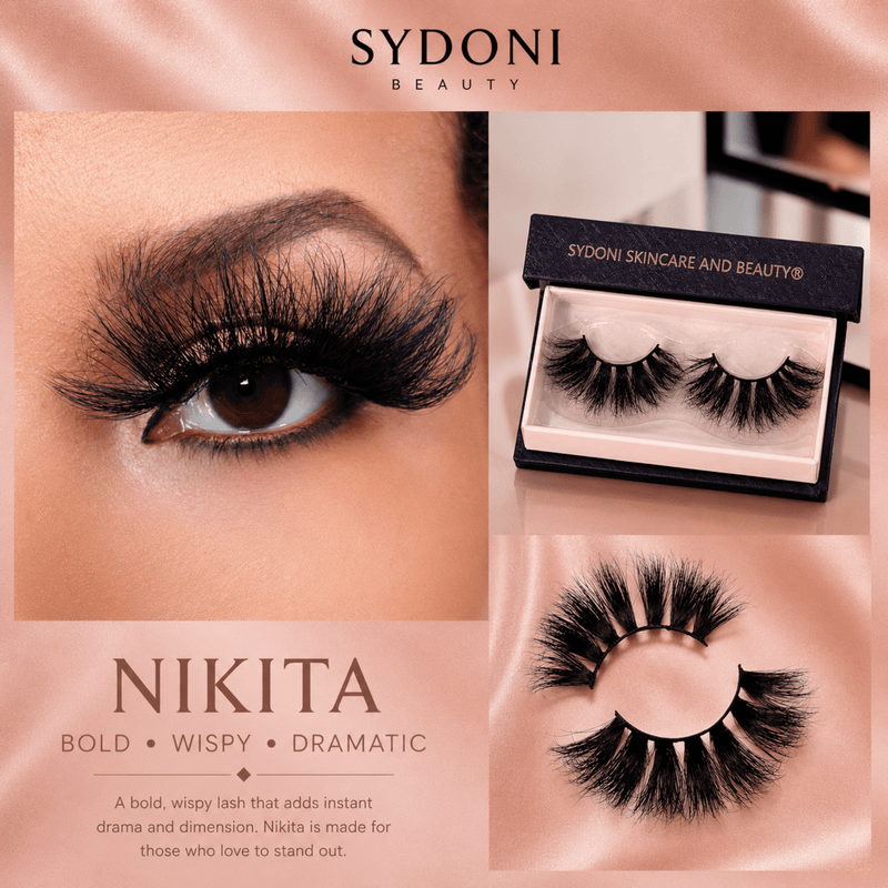 Sydoni Skincare and Beauty SYDONI "NIKITA" LUXURY MINK LASHES - Bold, Wispy, Dramatic Mink Lashes Light Pink