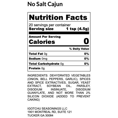 Igotchu No Salt Cajun seasoning