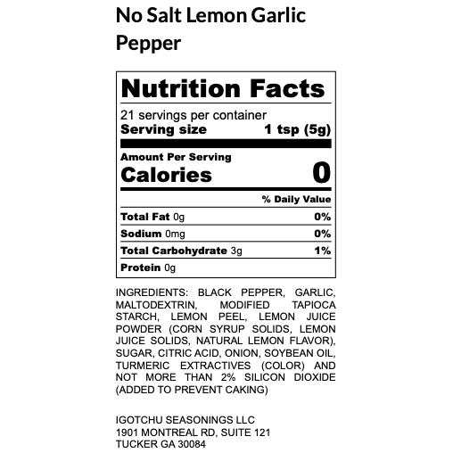 Igotchu No Salt Lemon Garlic Pepper
