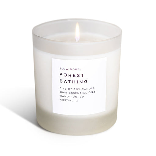 Slow North Forest Bathing - Signature Candle (Fir + Pine + Patchouli) Frosted Candles White Smoke