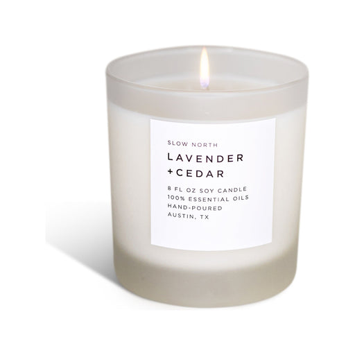 Slow North Lavender + Cedar - Signature Candle Frosted Candles Light Gray