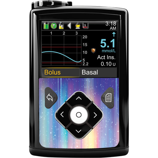Peelz Northern Lights Sticker for Medtronic MiniMed 770G & 780G Peelz/Stickers Black Whole System Peelz (front back + clip),Front Peelz,Back and Clip Peelz