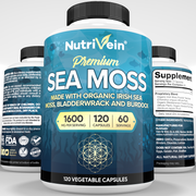 Nutrivein Nutrivein Organic Sea Moss 1600mg Plus Bladderwrack & Burdock - 120 Capsules 65-25PU-ZLQ1 Lavender
