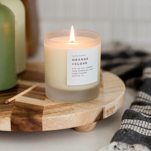 Slow North Orange + Clove - Signature Soy Candle Frosted Candles Dark Gray