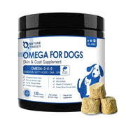 Nature Target Omega 3 Fish Oil for Dogs & Cats, Salmon Flavor, 120 Chews Pet Vitamins Supplements White Smoke