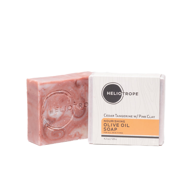 Heliotrope San Francisco Nourishing Olive Oil Soaps Soap Light Gray Cedar Tangerine