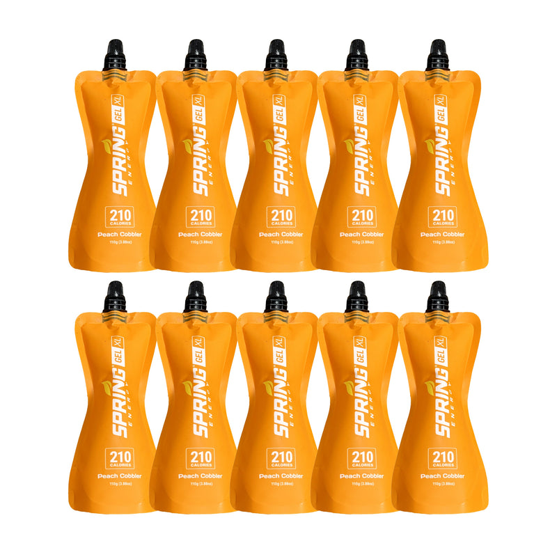 myspringenergy Peach Cobbler Gel XL 210 Kcal Gel White Smoke 10 pack